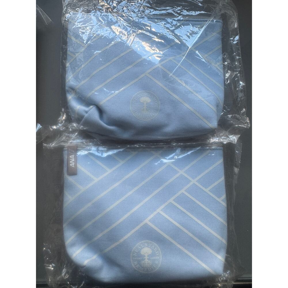 2pc ANA Airlines Neal's Yard Remedies Business Class Amenity Pouch Travel Bag